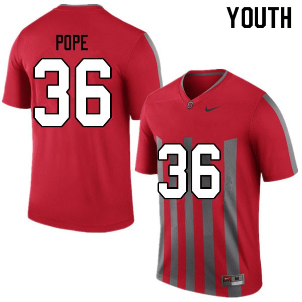Ohio State Buckeyes #36 K'Vaughan Pope Youth Stitched Jersey Throwback